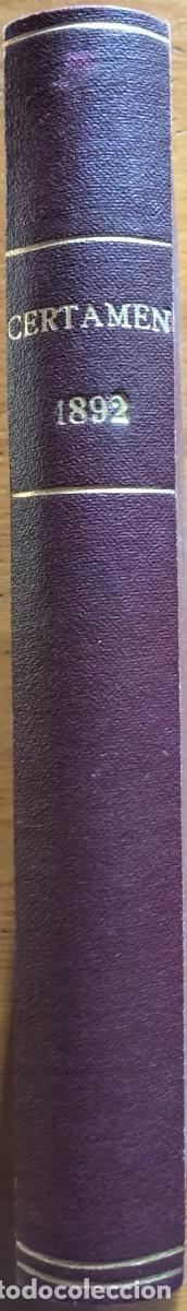 Libros antiguos: Certamen 1892. Centro de Lectura de Reus. General Prim. - Foto 5