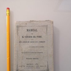 Libros antiguos: MANUAL VISITADOR DEL POBRE (CONCEPCION ARENAL DE G. CARRASCO). MADRID 1878, TERCERA EDICION