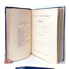 Libros antiguos: CARLYLE : ESSAYS (VOL I. 1889) (GOETHE, BURNS, HEINE, GERMAN LITERATURE…) ENSAYO CRÍTICA MISCELÁNEA. Lote 401908424
