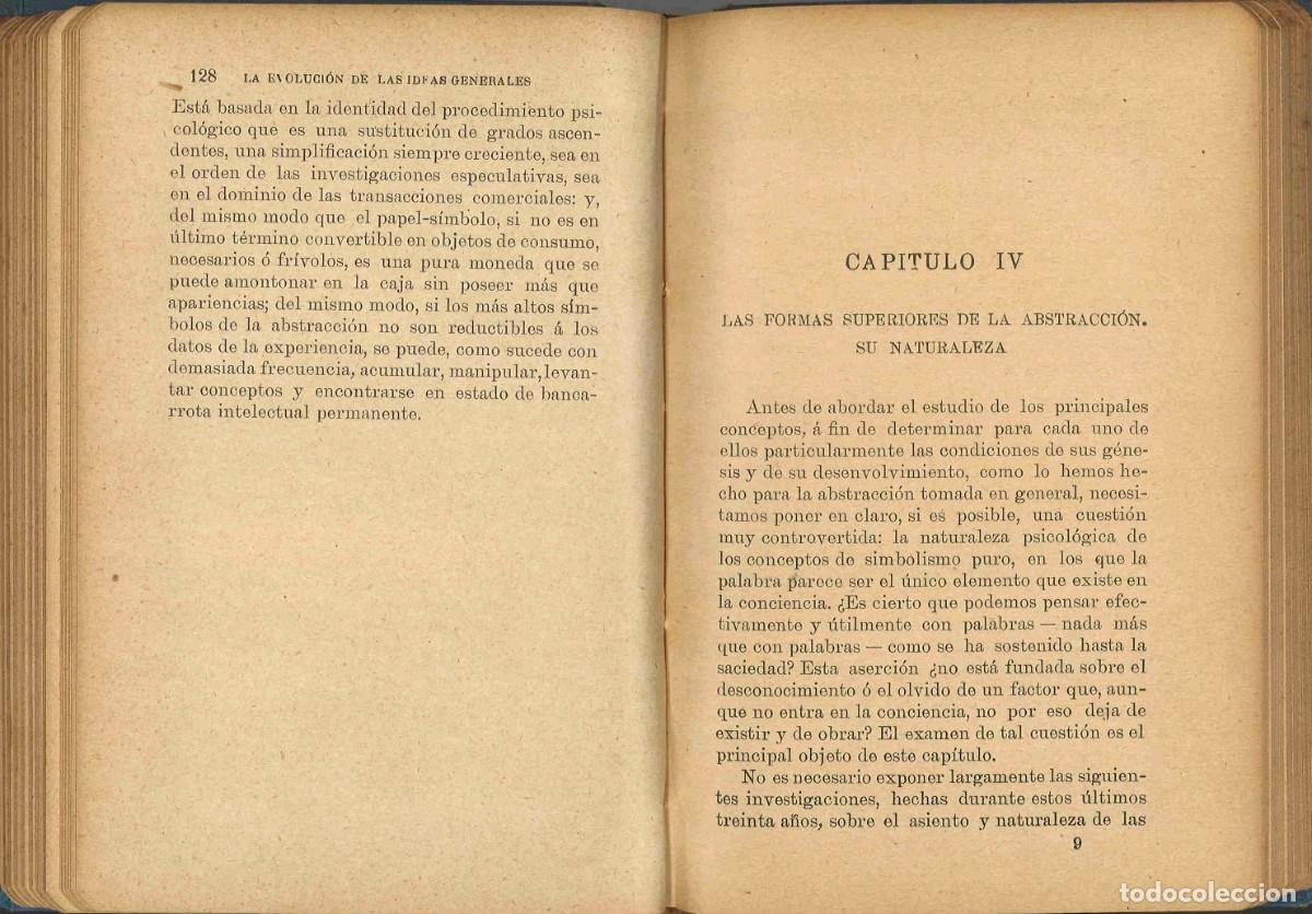 Libros antiguos: La evoluci&oacute;n de las ideas generales. Th. Ribot. 1899 - Foto 2