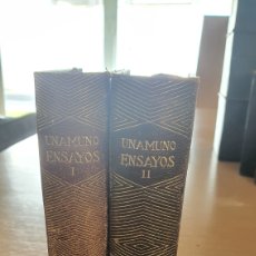 Libros antiguos: UNAMUNO ENSAYOS I Y II. COLECCIÓN JOYA. EDITORIAL AGUILAR 1942.