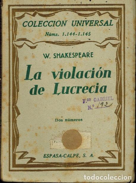 Libros antiguos: LA VIOLACI&Oacute;N DE LUCRECIA - Foto 1