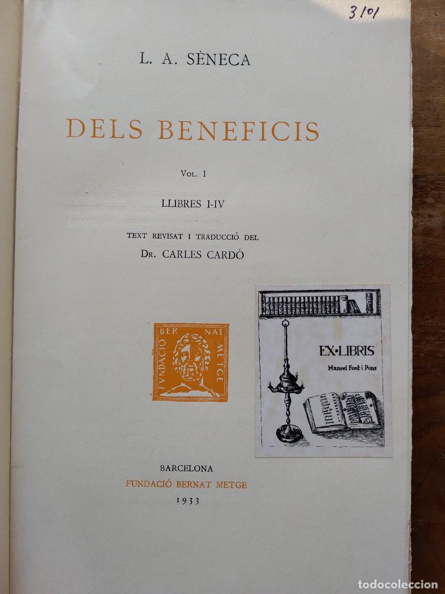 Libros antiguos: Dels Beneficis L. A. S&eacute;neca - Foto 5