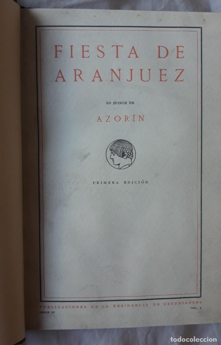 Libros antiguos: Fiesta de Aranjuez en honor de Azorin - Foto 2