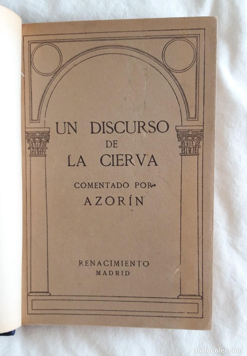 Libros antiguos: Un discurso de la Cierva. Azorin - Foto 2