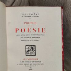 Libros antiguos: VALÉRY, PAUL. PROPOS SUR LA POÉSIE. 1930