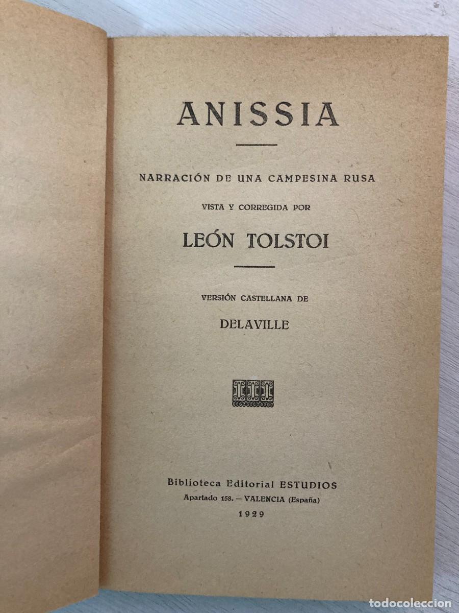 Libros antiguos: Anissia. Le&oacute;n Tolstoi. 1929 - Foto 1