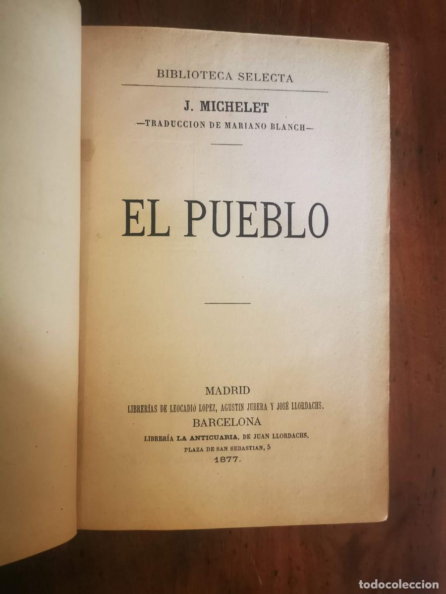 Libros antiguos: MICHELET, J. El pueblo - Foto 2