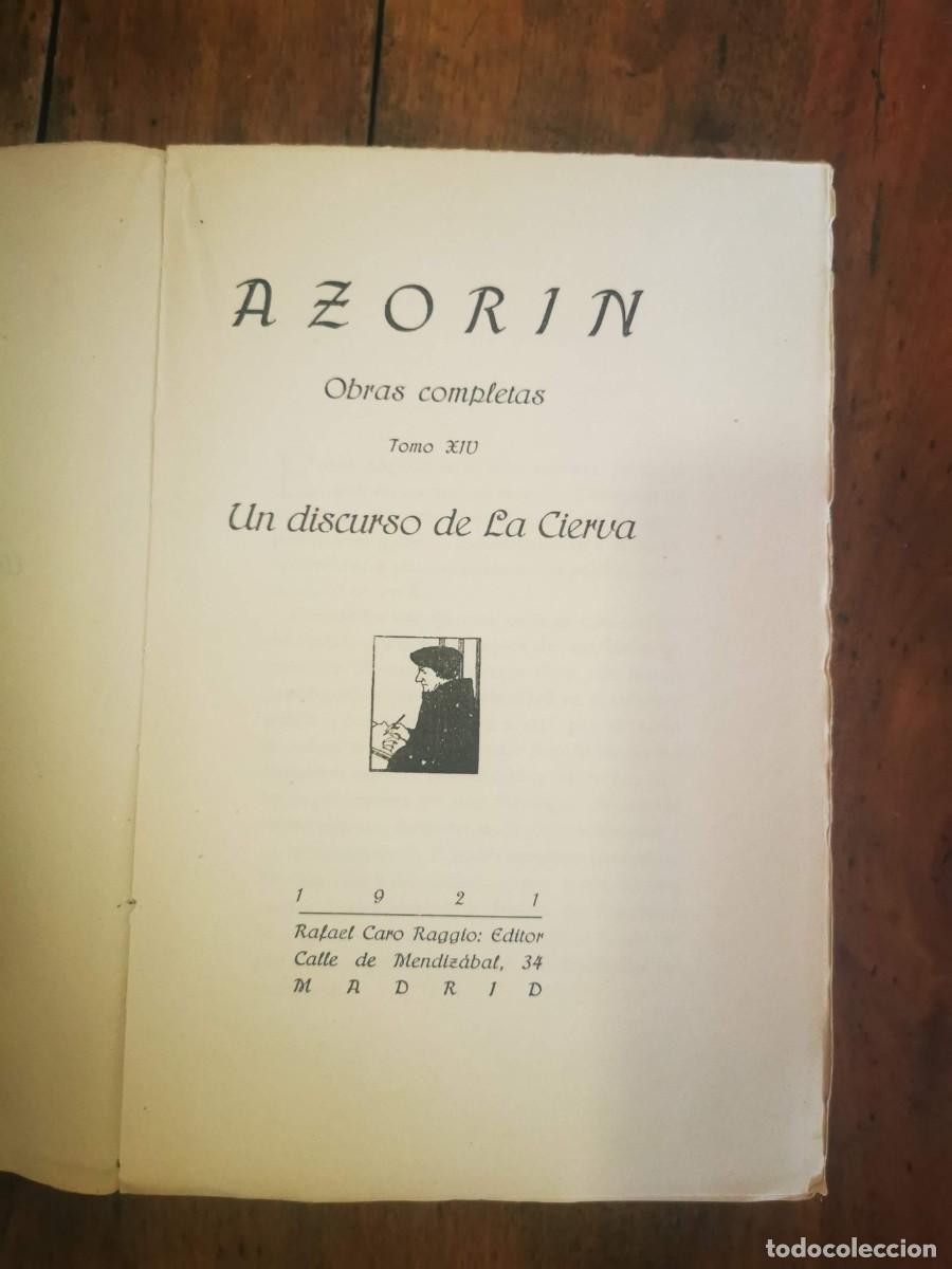 Libros antiguos: AZOR&Iacute;N. El discurso de la cierva - Foto 3