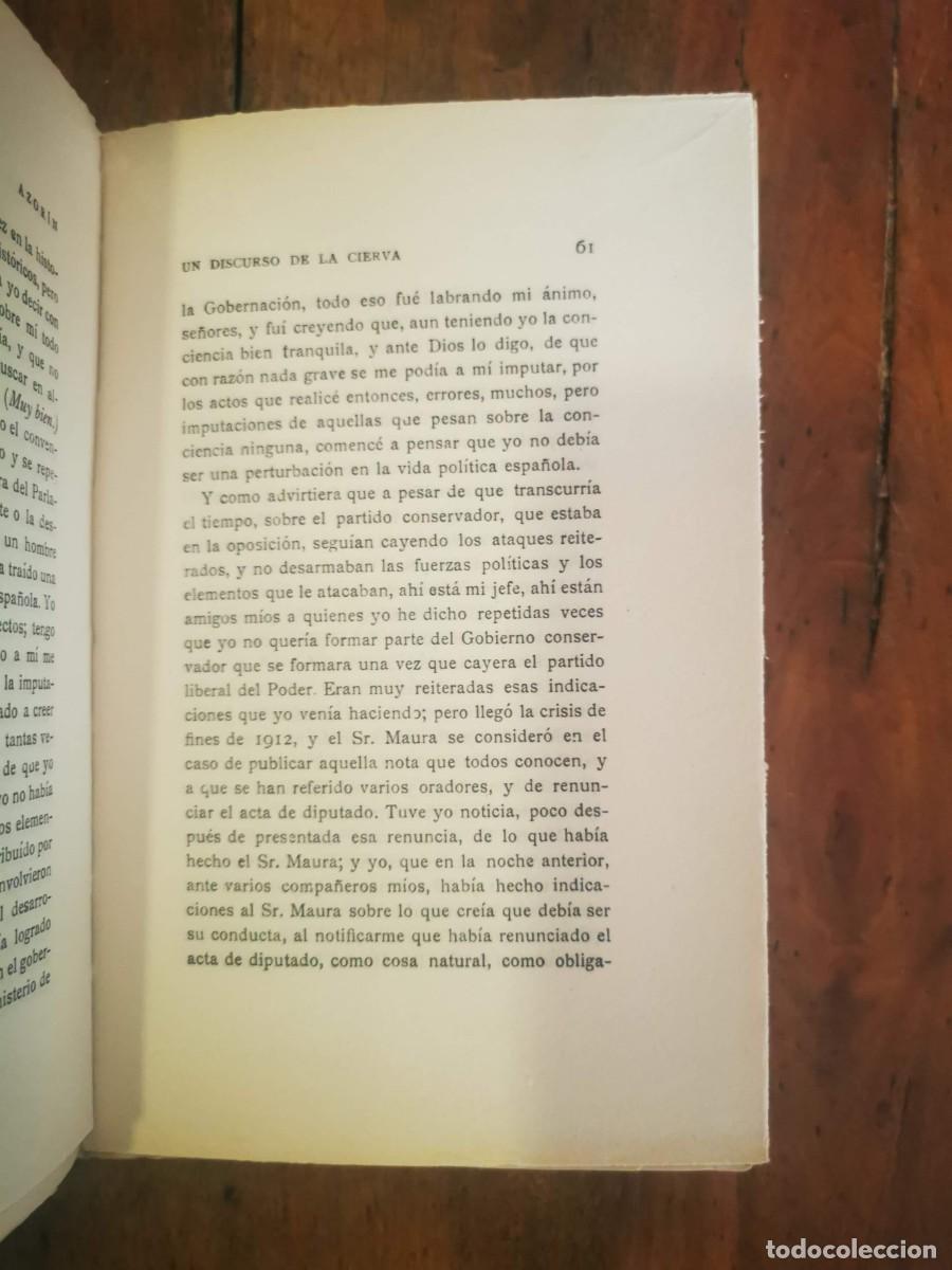 Libros antiguos: AZOR&Iacute;N. El discurso de la cierva - Foto 4