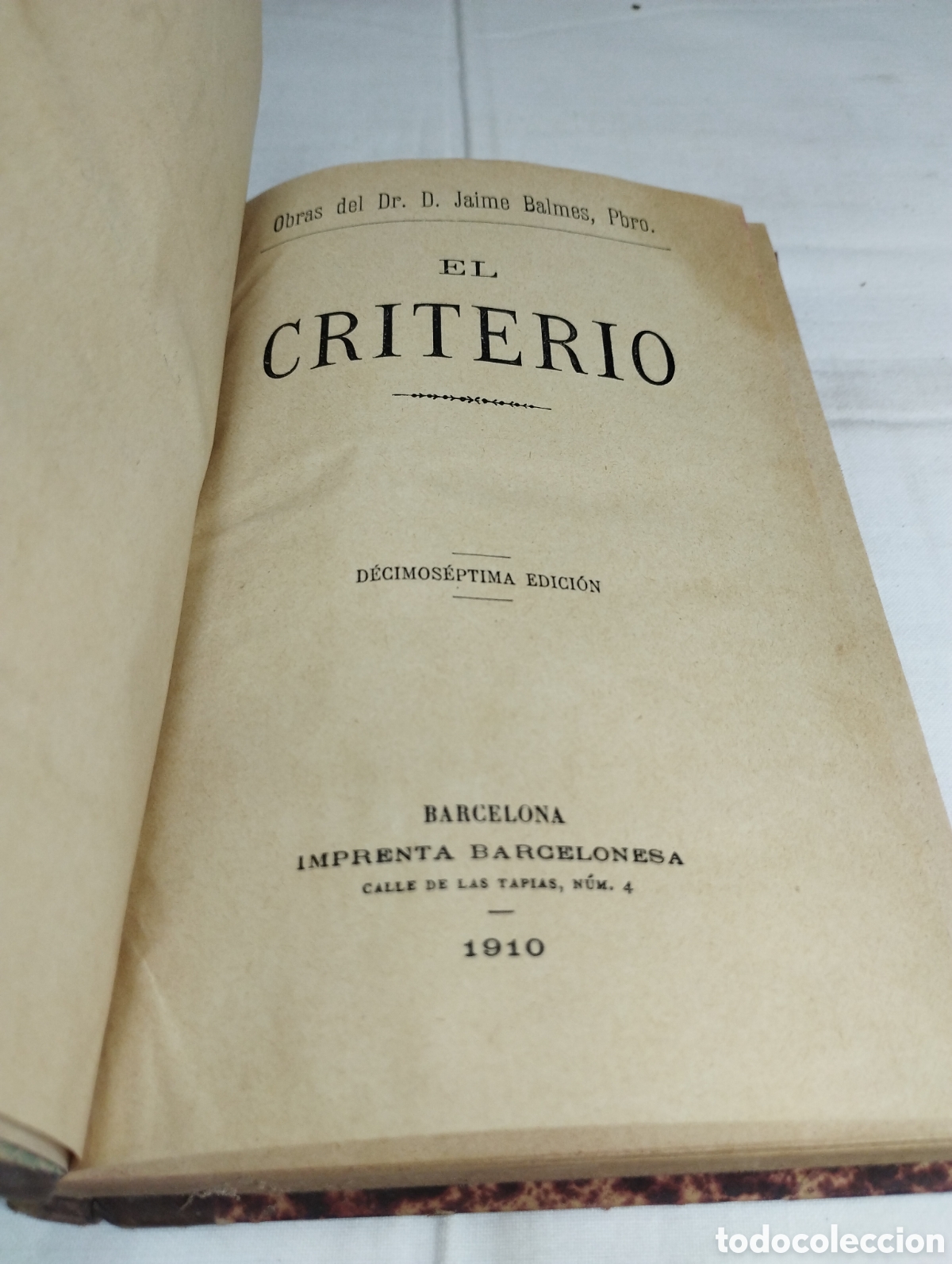 Libros antiguos: El criterio. Jaime Balmes, 1910 - Foto 2