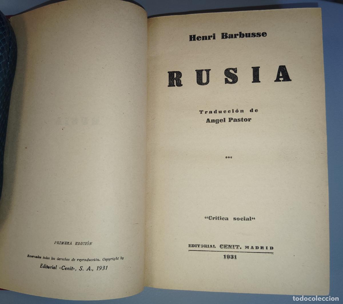 Libros antiguos: RUSIA, HENRI BARBUSSE, Env&iacute;o gratis - Foto 2