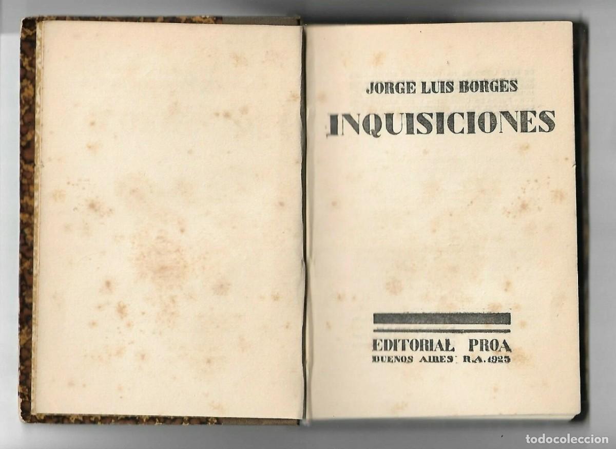 Libros antiguos: BORGES Jorge Luis. Inquisiciones. 1925. Primera Edici&oacute;n - Foto 1