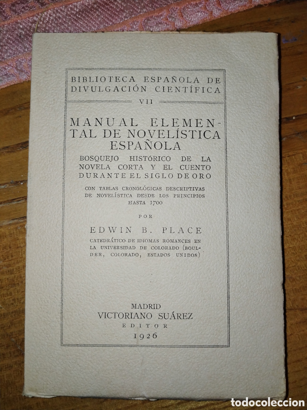 Libros antiguos: Manual elemental de novel&iacute;stica espa&ntilde;ola. 1926 - Foto 1