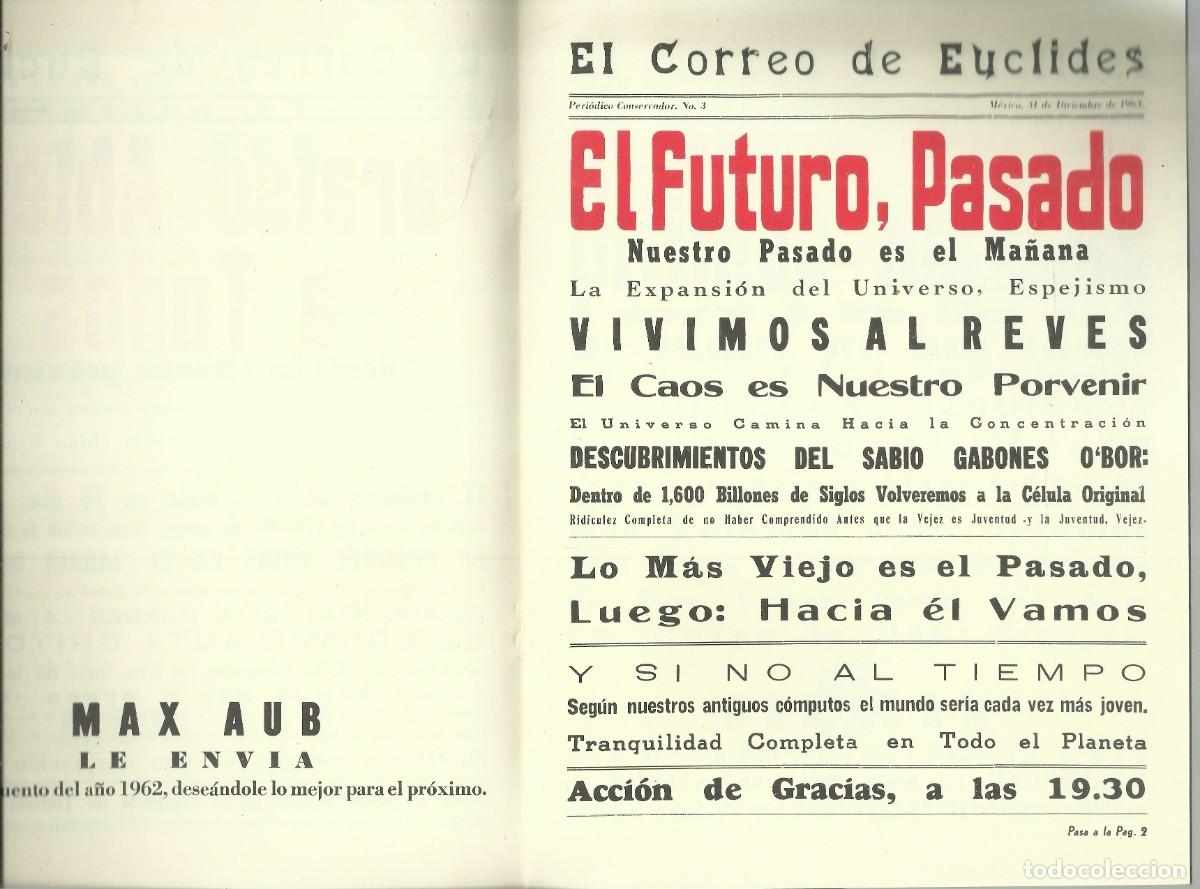 Libros antiguos: El correo de Euclides. Max Aub. Ejemplar 184 . Segorbe 1993 - Foto 2