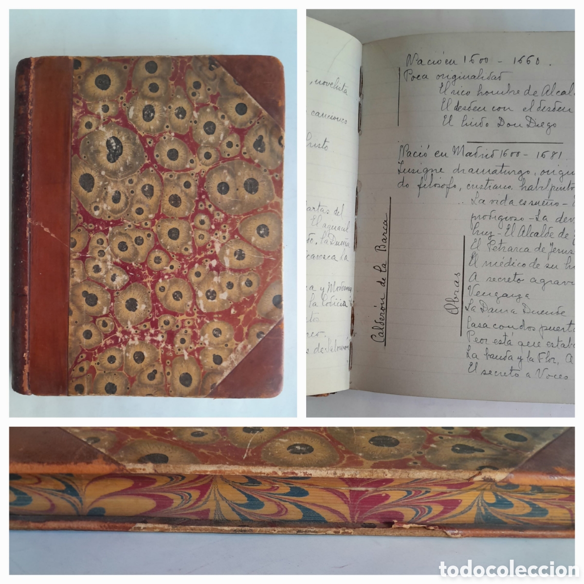 Libros antiguos: Apuntes manuscritos. Literatura cristiana espa&ntilde;ola y argentina. Raro cuaderno con cantos pintados.