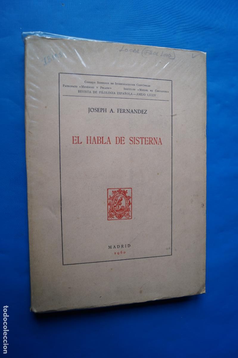 Libros antiguos: EL HABLA DE SISTERNA. JOSEPH A. FERNANDEZ