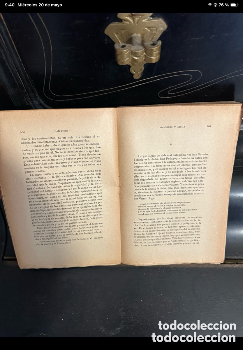 Libros antiguos: Progreso y dicha. Filosof&iacute;a moral y ciencia del progreso y de la ciencia (1&ordf; edici&oacute;n, - Foto 6