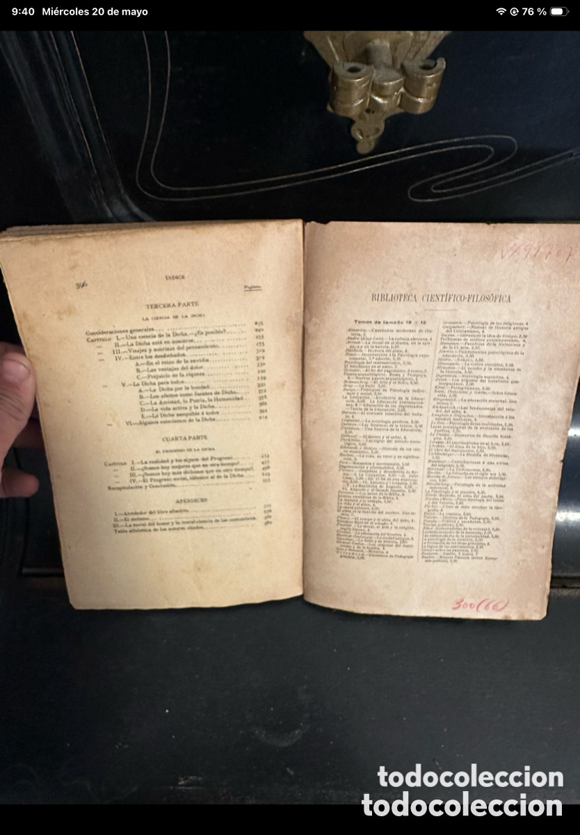 Libros antiguos: Progreso y dicha. Filosof&iacute;a moral y ciencia del progreso y de la ciencia (1&ordf; edici&oacute;n, - Foto 9