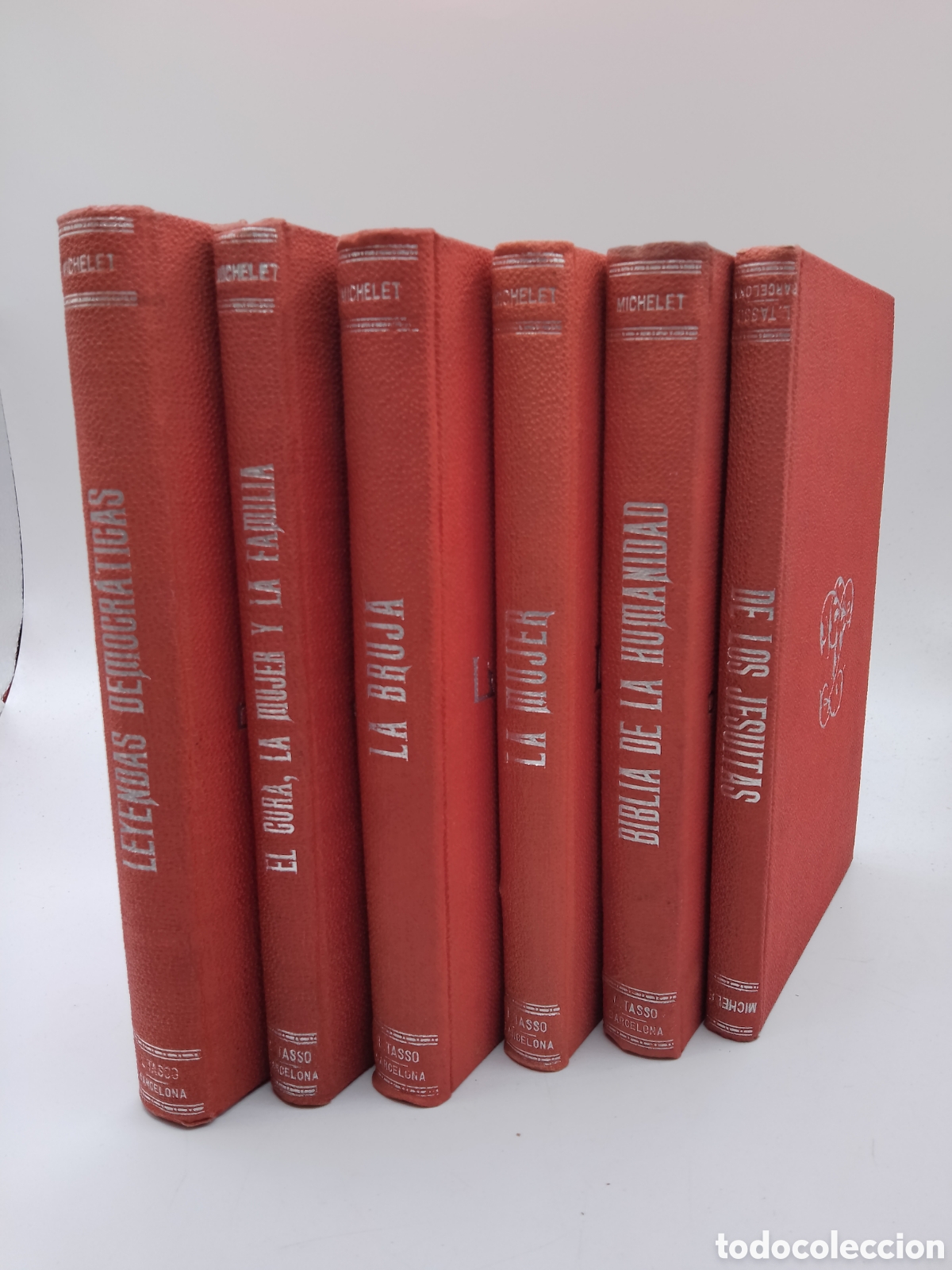 Libros antiguos: Lote 6 Libros Jules Michelet - Obras Completas - Ed. Luis Tasso Serra, Barcelona, S. XIX. Raros