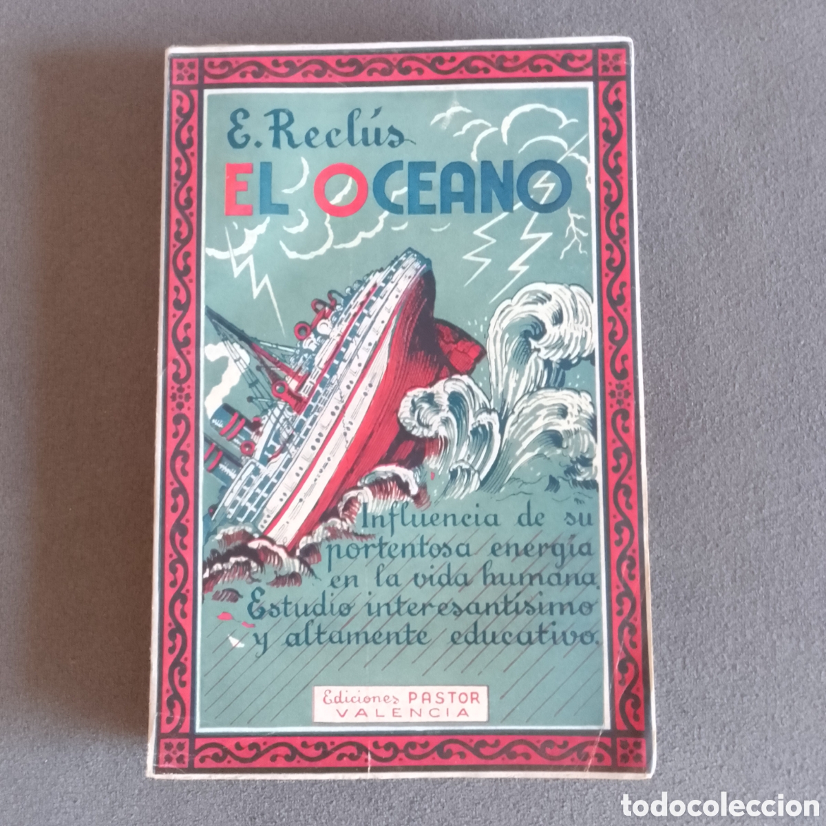 Libros antiguos: LIBRO ANTIGUO HACIA 1930 EL OC&Eacute;ANO POR E. RECLUS ESTUDIO SOBRE EL MAR