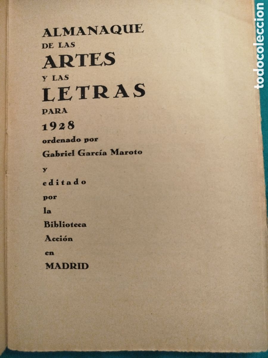 Libros antiguos: G.G.Maroto. Almanaque de las artes y las letras