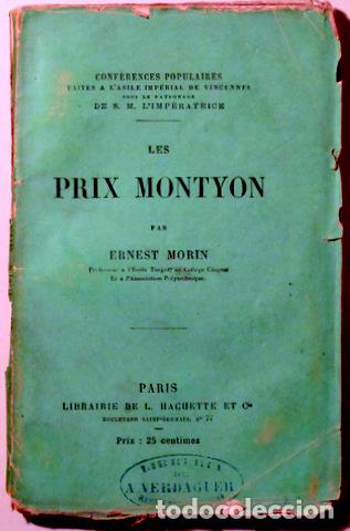 Antiquarische B&uuml;cher: MORIN, Ernest - LES PRIX MONTYON - Paris 1867 - Edition originale