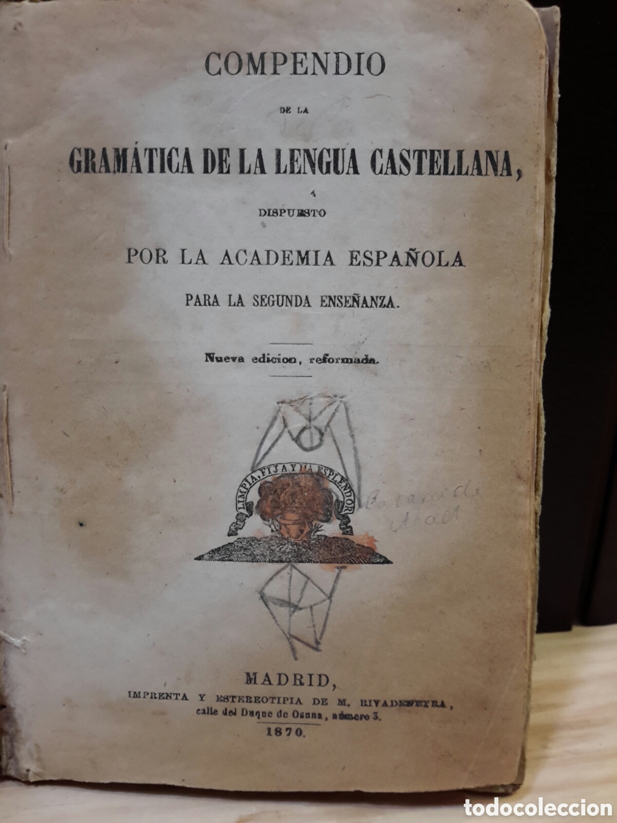 Livros antigos: Compendio de la Gram&aacute;tica de la Lengua Espa&ntilde;ola