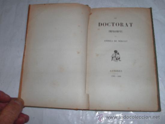 Libros antiguos: LE DOCTORAT IMPROMPTU - Foto 1