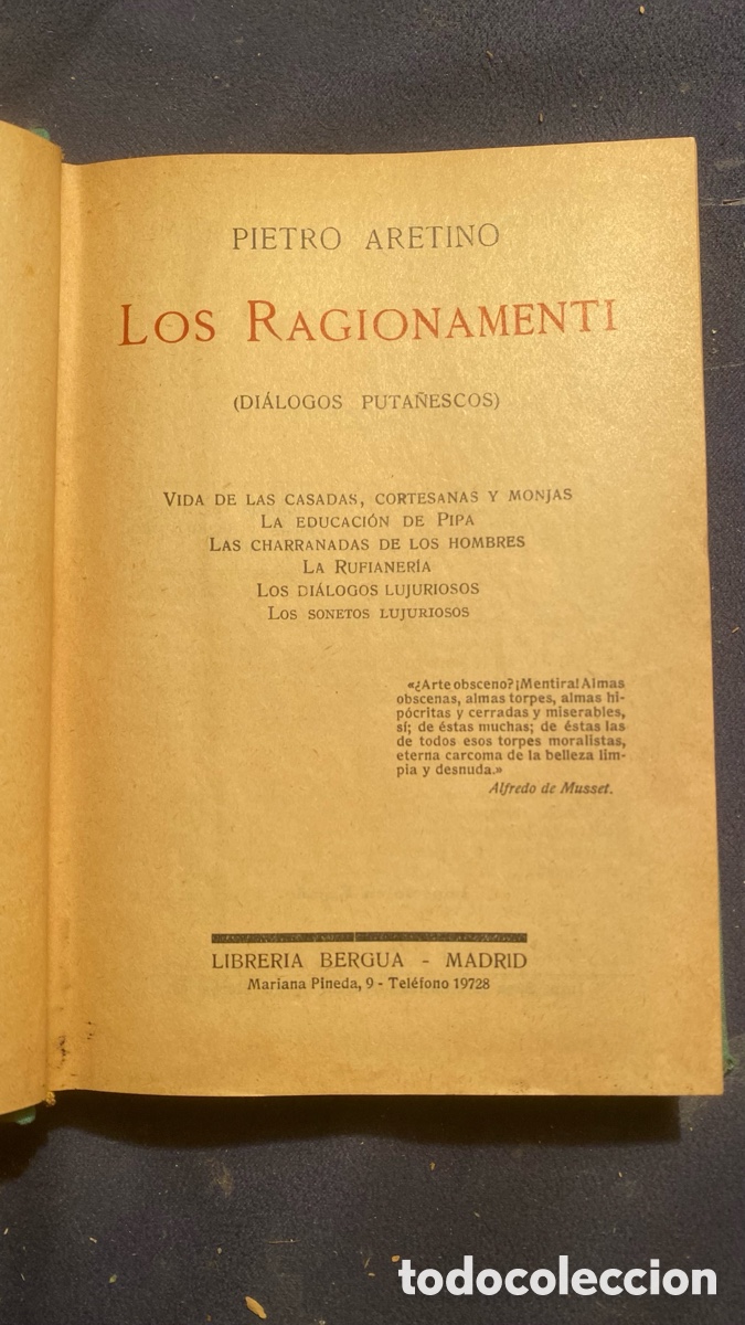 Livres anciens: ARETINO : - LOS RAGIONAMENTI - (BERGUA, 1932)