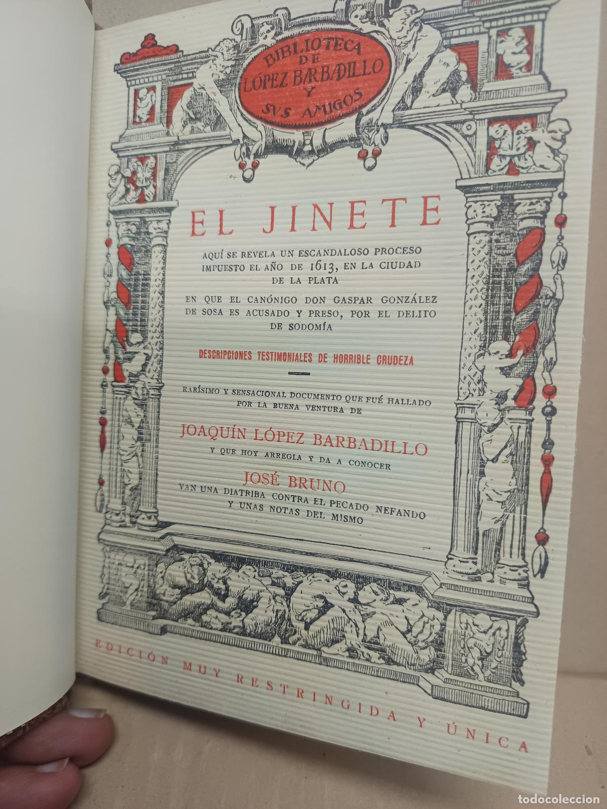 Libros antiguos: BIBLIOTECA DE LOPEZ BARBADILLO Y SUS AMIGOS. El Jinete. Madrid 1924. MUY RARO, EDICION LIMITADA