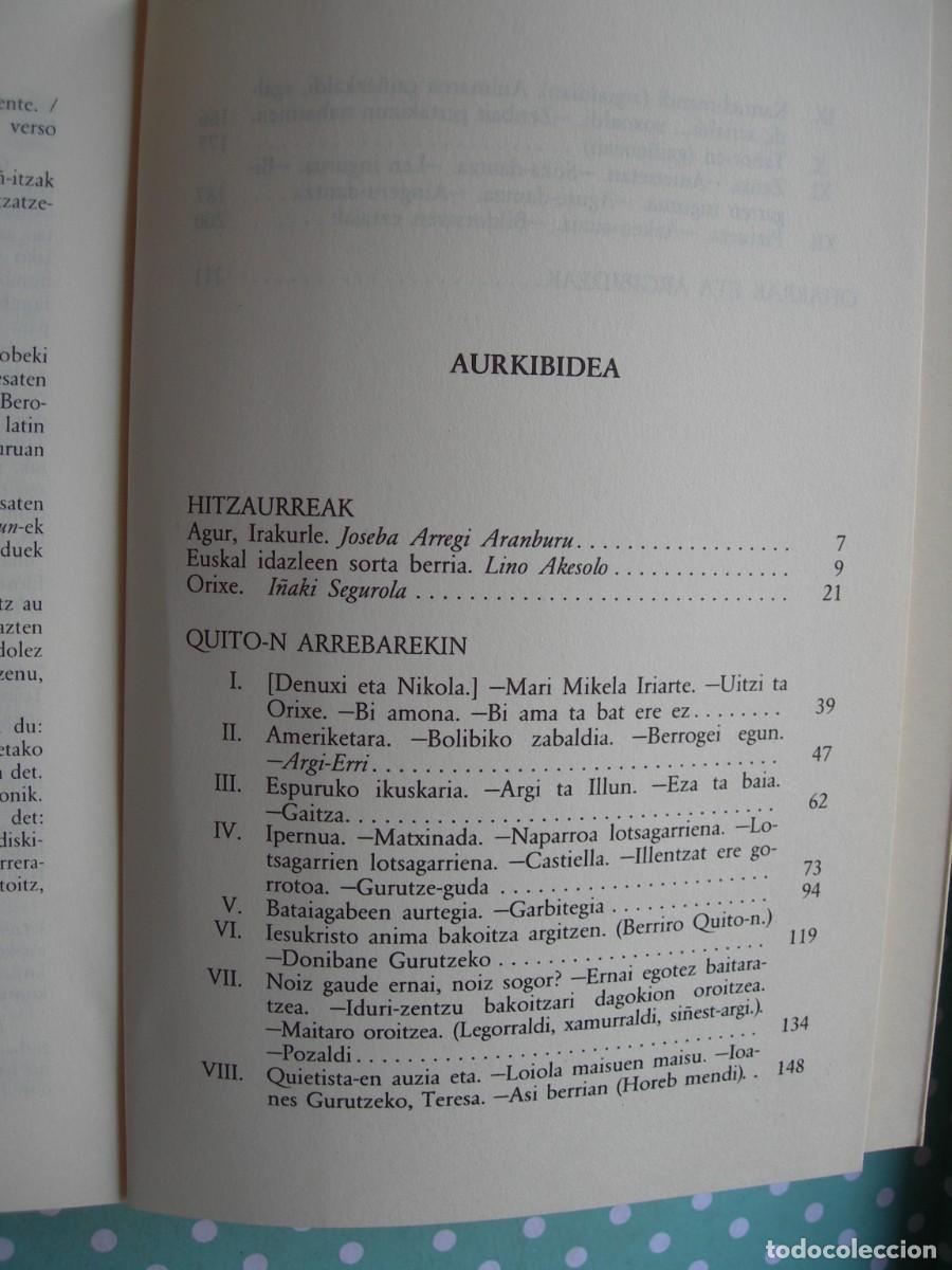 Libros antiguos: NIKOL&Aacute;S ORMAETXEA ORIXE / QUITO - N ARREBAREKIN / EUSKERA / KLASIKOAK - Foto 2