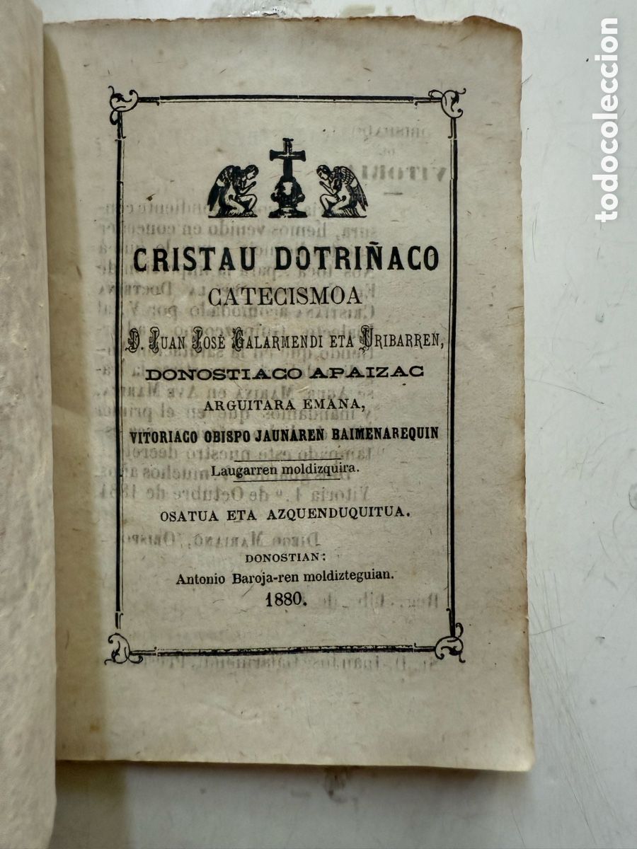 Libros antiguos: 1880. EUSKERA - Cristau Dotri&ntilde;aco Catecismoa