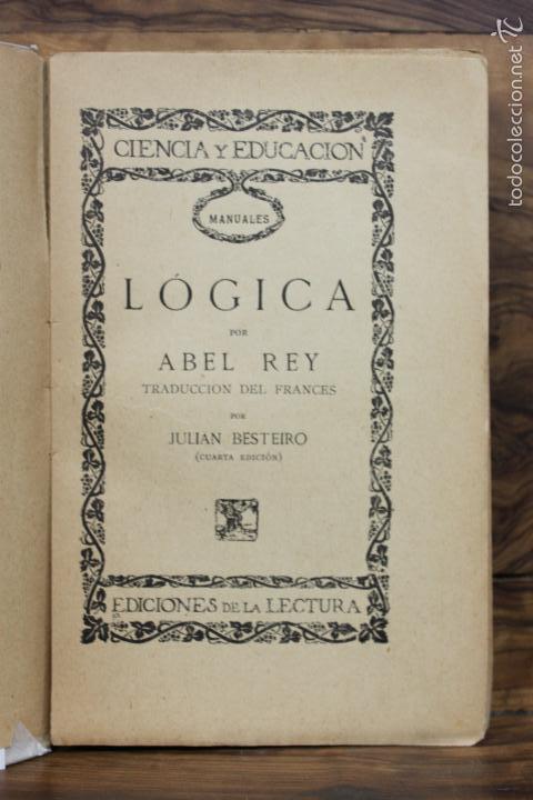 Libros antiguos: L&Oacute;GICA. ABEL REY. 1922 - Foto 1