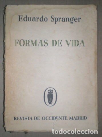 Libros antiguos: SPRANGER, E: FORMAS DE VIDA. Revista de Occidente 1935 - Foto 1