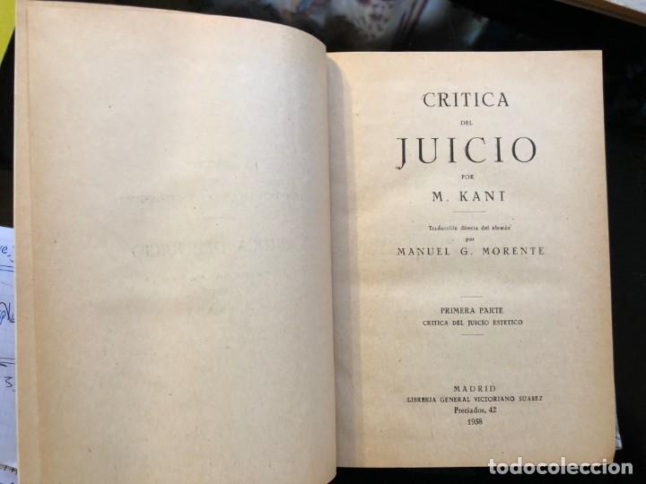 crítica del juicio (kant) 2 tomos 1958 - Comprar Libros antiguos de
