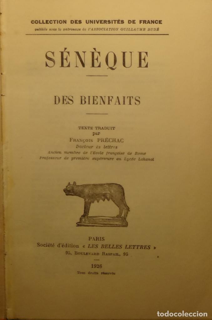 Libros antiguos: DES BIENFAITS -  S&Eacute;N&Egrave;QUE - Foto 1