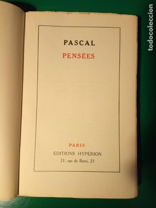 Libros antiguos: Pascal Pens&eacute;es - Foto 3