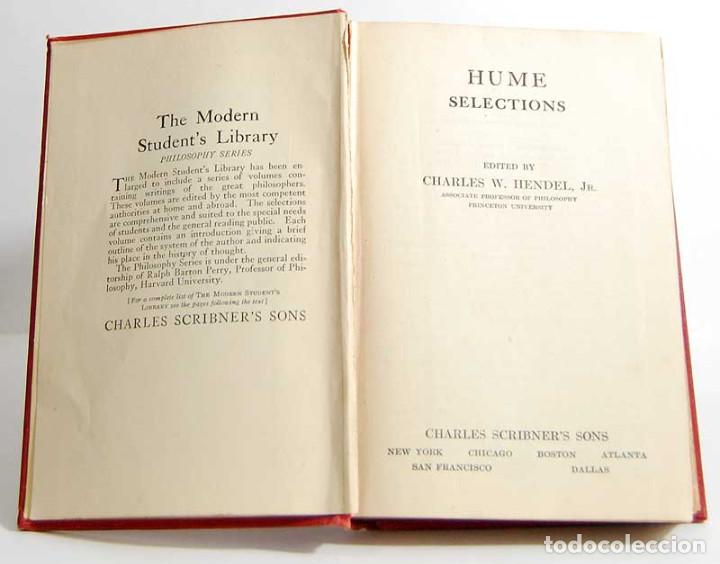 Libros antiguos: Hume Selections. Charles Scribners Sons - Foto 2