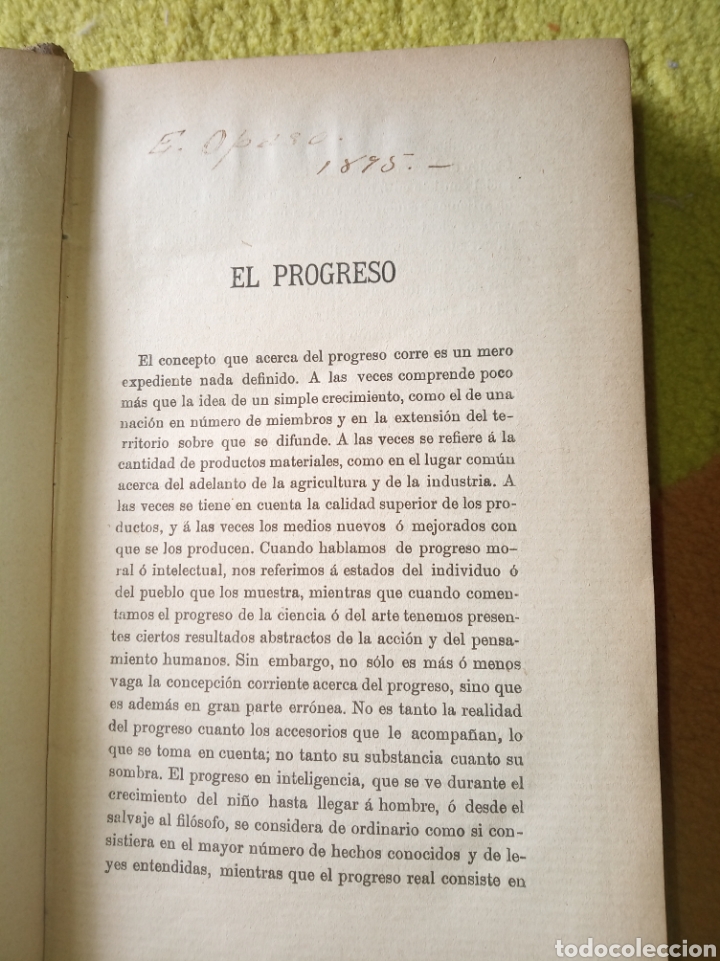 Libros antiguos: El progreso, su ley y su causa. Herbert Spencer - Foto 4
