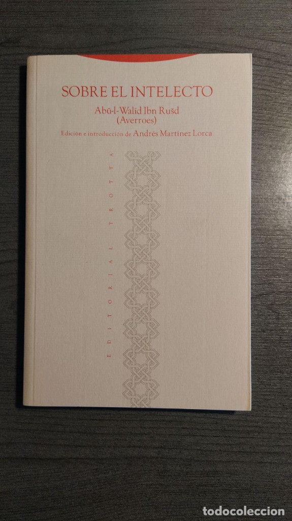 Libros antiguos: Sobre el intelecto.  Averroes. Trotta. - Foto 1