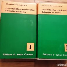 Libros antiguos: LOS FILÓSOFOS MEDIEVALES. 2 TOMOS - CLEMENTE FERNÁNDEZ, S. I