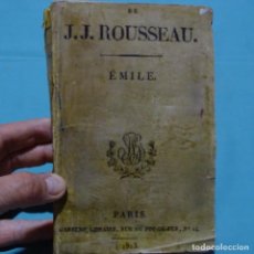 Libros antiguos: LIBRO J.J. ROUSEAU.EMILE.PARIS 1823.