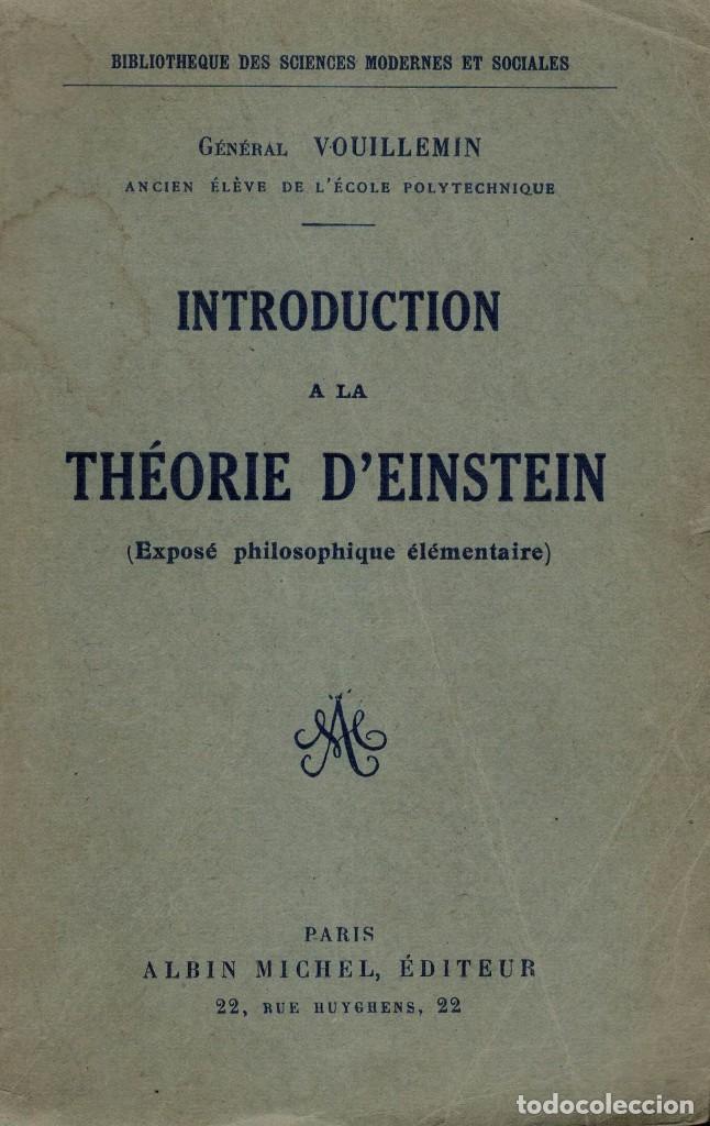 Libros antiguos: Vouillemin, Introduction &agrave; la Th&eacute;orie dEinstein / Introducci&oacute;n a la teor&iacute;a de Einstein - Foto 1