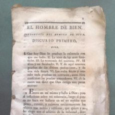 Libros antiguos: 1792 - AGUSTIN DE LOS ARCOS - EL HOMBRE DE BIEN - MADRID