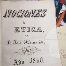 Libros antiguos: 1860 - NOCIONES DE ETICA. D. JOSE HERNANDEZ. Lote 209212776