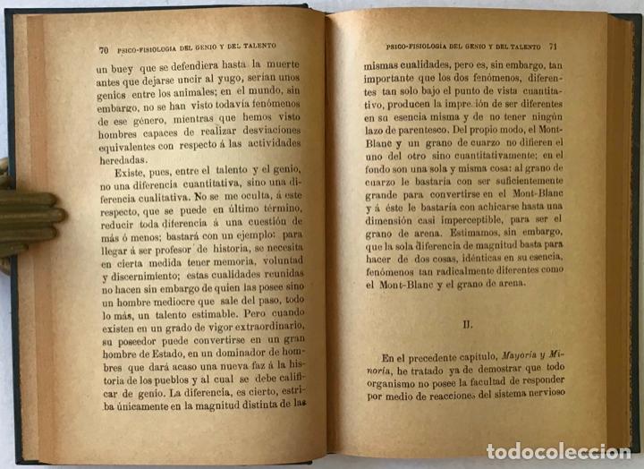 Libros antiguos: PSÍCO-FISIOLOGÍA DEL GENIO Y DEL TALENTO. - NORDAU, Max. - Foto 4 - 123223615