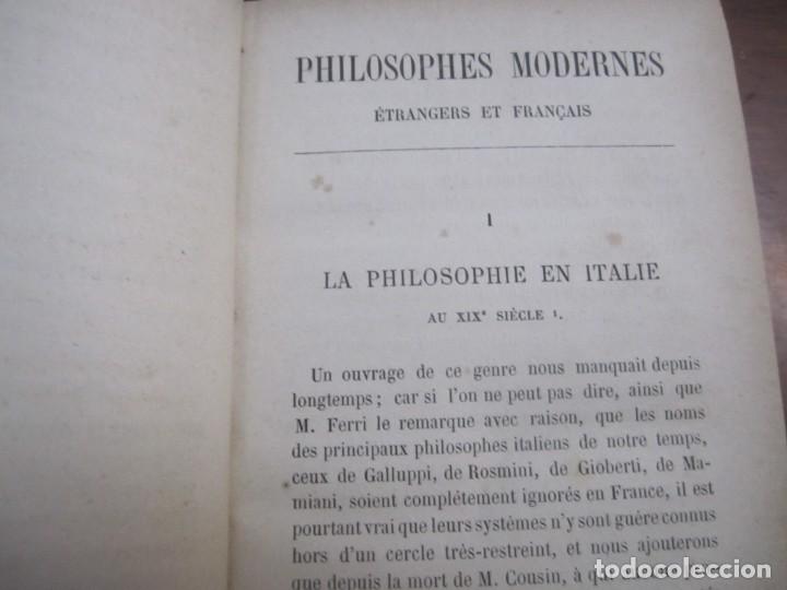 Libros antiguos: PHILOSOPHES MODERNES ETRANGERS ET FRANÇAIS AD.FRANCK 1879 PARIS - Foto 5 - 216629076