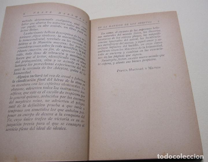 Libros antiguos: DR. FRANZ HARTMANN. UNA AVENTURA EN LA MANSION DE LOS ADEPTOS ROSA-CRUCES. ROSACRUZ. BARCELONA 1926 - Foto 5 - 227491712