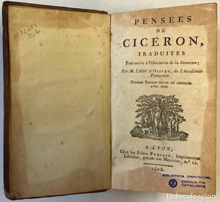 Libros antiguos: PENS&Eacute;ES DE CIC&Eacute;RON. - Foto 2